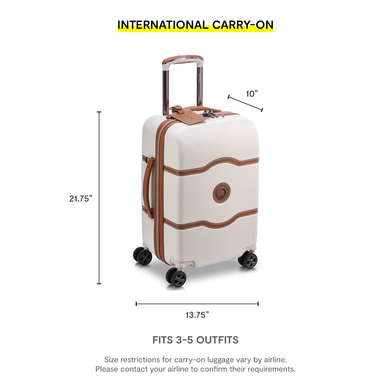 DELSEY PARIS Chatelet Air 2.0 Hardside Luggage with Spinner Wheels, Angora, 2 Piece Set (19/28)