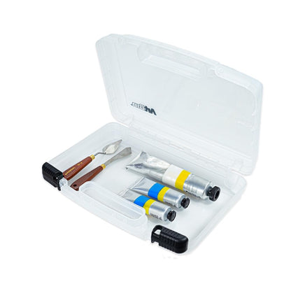 ArtBin 8014AB 14 Inch Quick View Carrying Case - 14 in. x 3.375 in. x 10.25 in., Lockable Art and Craft Supply Storage with Latches and Handles, Portable, Clear