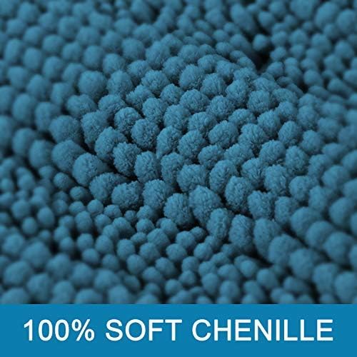H.VERSAILTEX 2 Piece Bathroom Set - Super Absorbent Chenille Striped Bath Mats - Non Skid Machine Wash Dry Rugs