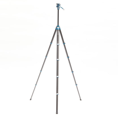 Benro CyanBird Carbon-Fiber Travel Tripod Kit w/ FS20PRO 2-in-1 Pan/Tilt Head – 60″ Max, 17″ Folded, 9.9 lb Load – Premium Support for Photo & Video (TCBC15FS20PROC)