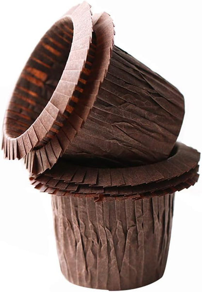 Cupcake Liners Baking Muffin Paper Baking Cups for Weddings, Birthdays, Baby Showers (Brown 30pcs)