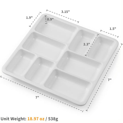 MEEDEN 8-Well Ceramic Artist Paint Palette, Square Porcelain Watercolor Palette, White Ceramic Mixing Tray for Gouache Painting, Oil Painting, Acrylic Painting & Tempera Painting, 7"× 7"× 0.9"