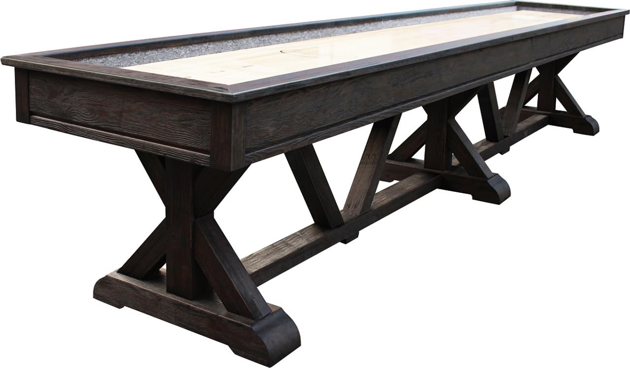 Playcraft Brazos River 12' Weathered Black Pro-Style Shuffleboard Table