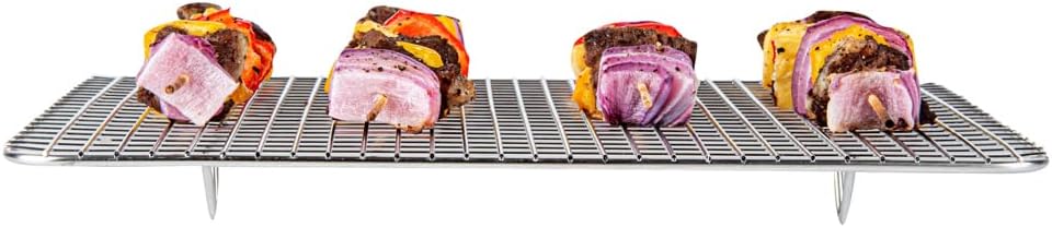 Restaurantware Met Lux Heavy-Duty Wire Baking Rack, 8.5 x 12 Inch, Fits Quarter Size Sheet Pan, Stainless Steel