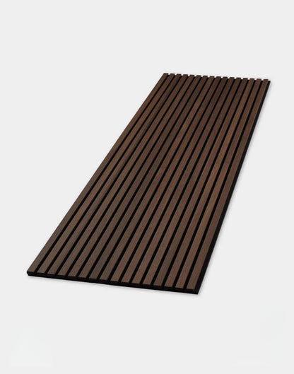 WVH Luxury American Smoked Oak Acoustic Slat Wood Wall Panels, Measures 118.11" x 25.20", Premium Oiled Finish, Interior Decor for Walls & Ceilings, Noise Cancelling & Sound Absorbing for Home, 2pcs