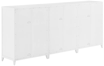 Crosley Furniture Milo 2-Piece Entertainment Center TV Stand, Media Console, Vinyl Record Storage, White