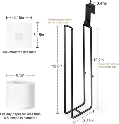 Skiennix Toilet Paper Holder - Wall-Mounted Storage for 3 Rolls - Stainless Steel, Black Finish