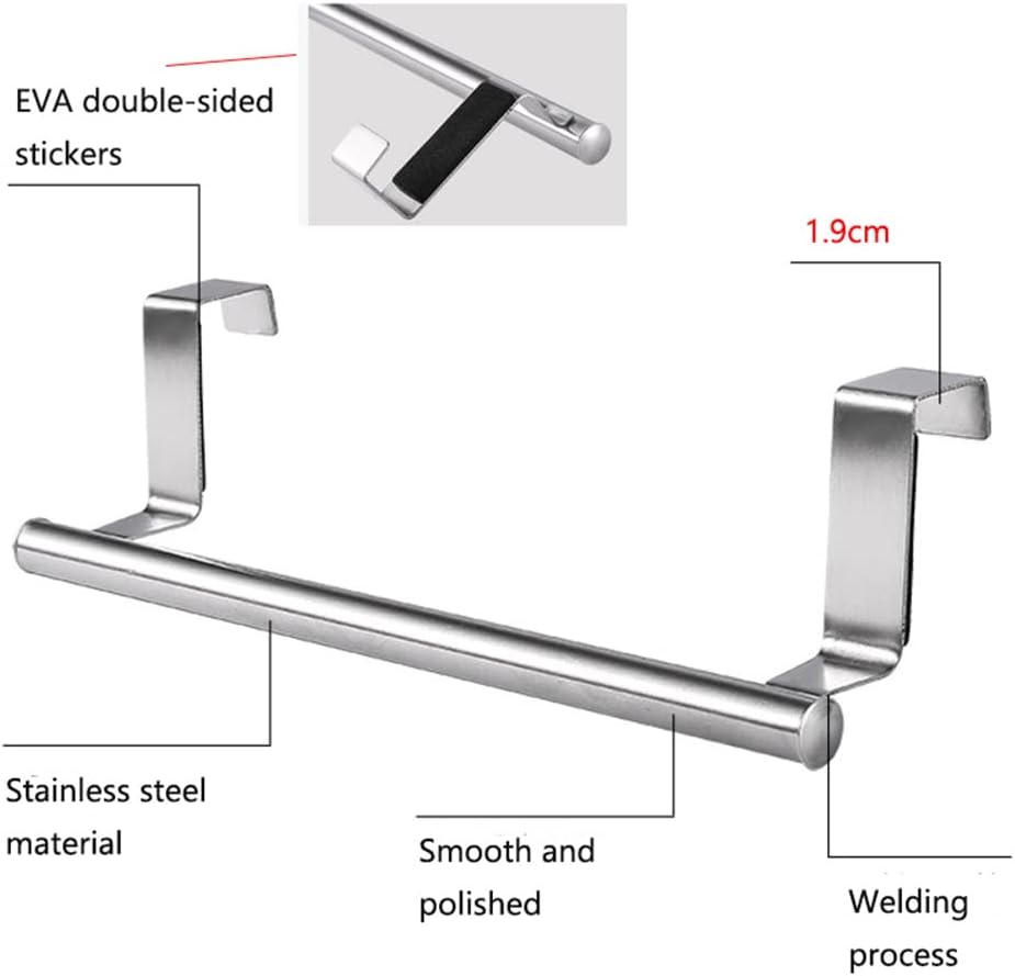 Stainless Steel Towel Rack, Bathroom Towel Holder Stand, Wall Mounted Organizer Shelf for Kitchen Towels (1 pcs)