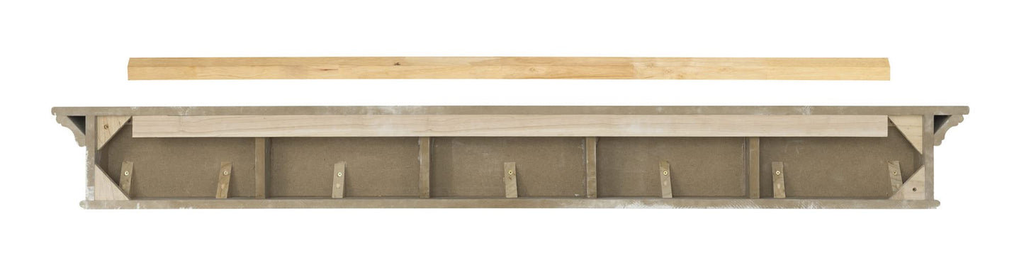 Pearl Mantels ARYB72610 Premium Grade A MDF White mantel shelf, Crisp White paint, 72"L x 9"D x 8"H, The perfect compliment to your hearth and home