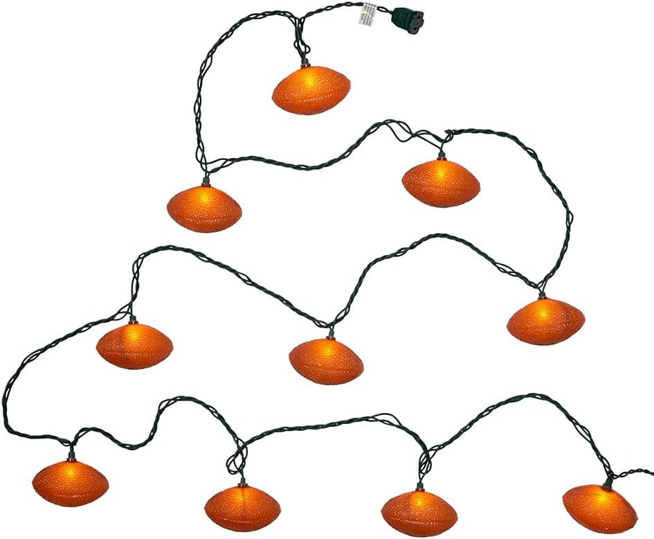 Kurt S. Adler UL1368 Football Set, 10 Lights, Brown