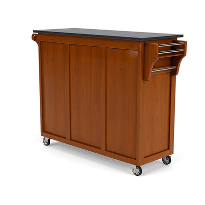 Home Styles Create-a-Cart Cottage Oak Kitchen Cart with Black Granite Top, with Solid Wood Construction, Adjustable Shelves, Towel Bar, Locking Casters, and Spice Rack