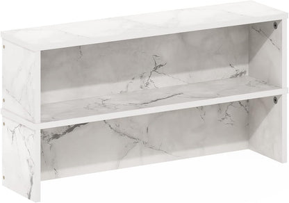 Furinno Helena Kitchen Counter Stackable Organizer Shelf, Set of 2, 23-Inch Marble White