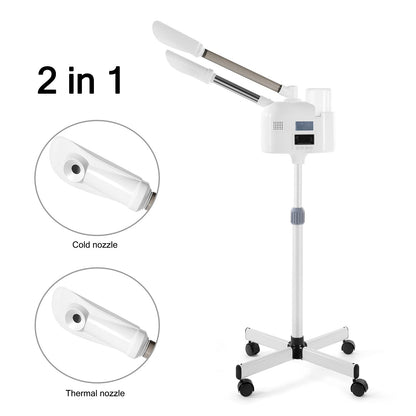 Professional 3 in 1 Facial Steamer Upgrade Esthetician Steamer with hot & Cold Nozzle 5X LED Magnifying Lamp Beauty Salon Spa