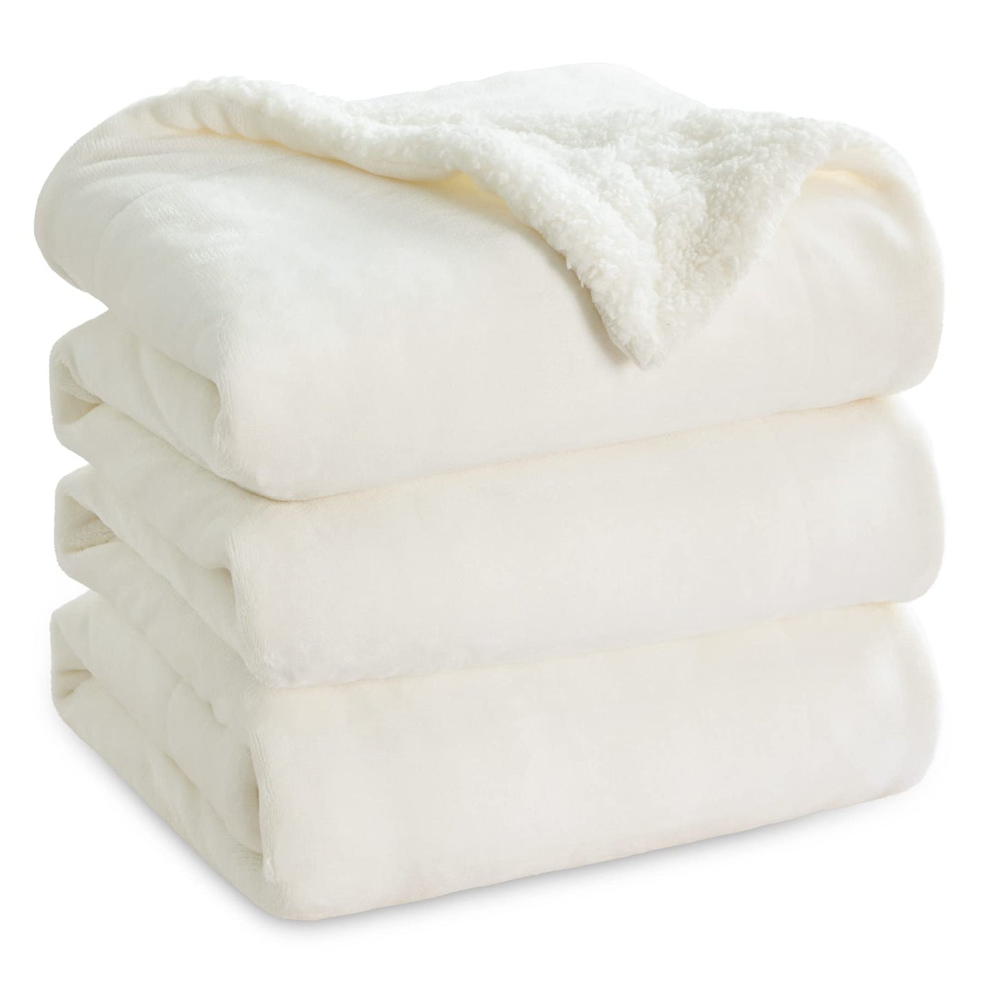Bedsure GentleSoft Sherpa Fleece Blankets Queen Size for Bed - Thick and Warm, Soft Fuzzy Plush Queen Blanket for Winter, Grey, 90x90 Inches