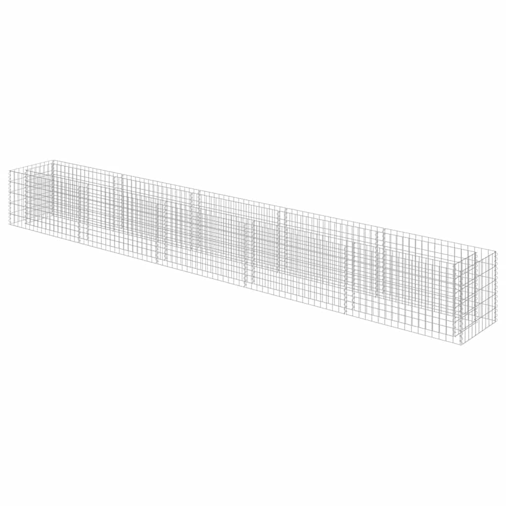 Tmriohed Galvanized Steel Large Outdoor Planter Box 177.2 x 19.7 x 19.7 in Silver Gabion Raised Bed Garden Box for Patio Yard Landscaping