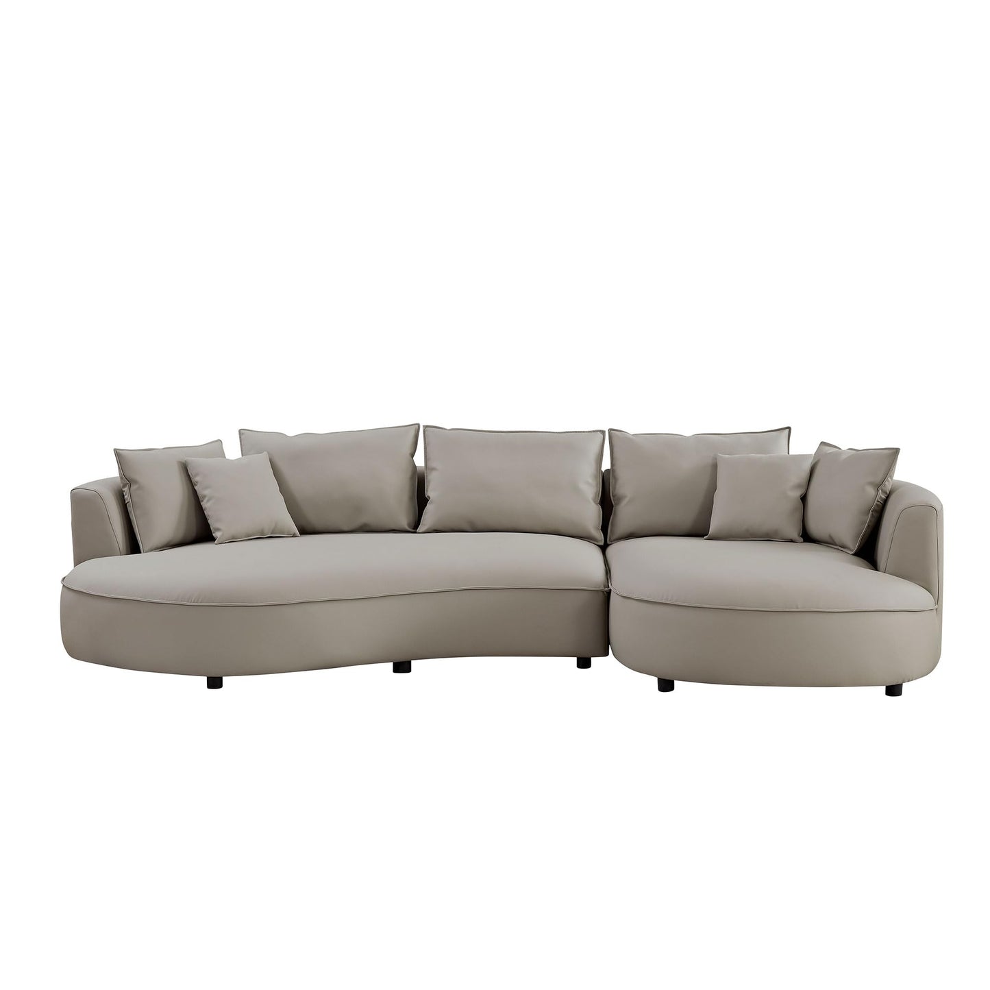 ERYE Luxury Curved Upholstered Sectional Sofa for Living Room, 129" Oversized Unique Curved Leisure Sofa Couch with Right Facing Chaise Lounge & 7 Pillows for Home Apartment