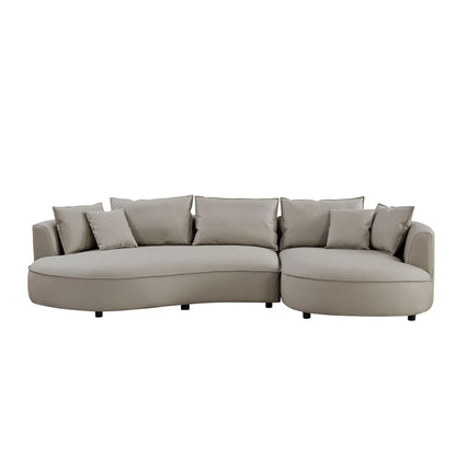 ERYE Luxury Curved Upholstered Sectional Sofa for Living Room, 129" Oversized Unique Curved Leisure Sofa Couch with Right Facing Chaise Lounge & 7 Pillows for Home Apartment