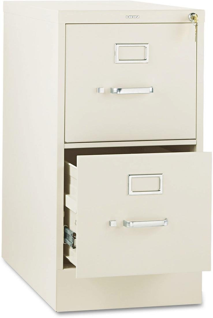 HON 2-Drawer Vertical Filing Cabinet - 310 Series Full-Suspension Letter File Cabinet, Putty (H312)