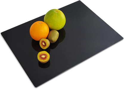 Tempered Glass Cutting Board for Kitchen, 16"x12" Black Chopping Board with Non-Slip Feet, Heat & Shatter Resistant