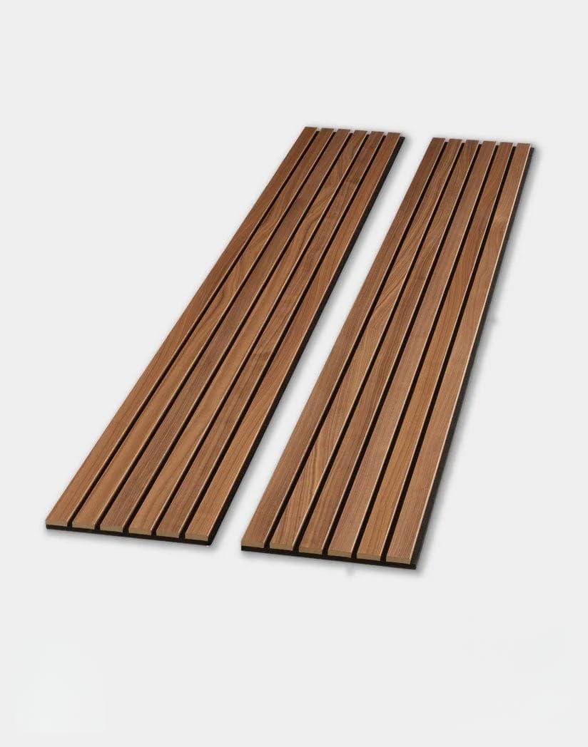 WVH Luxe American Walnut Acoustic Slat Wood Wall Panels, Measures 118.11" x 23.62", Premium Finish, Interior Decor for Walls & Ceilings, Noise Cancelling & Sound Absorbing for Home & Office, 2pcs