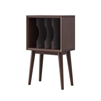 FURUIM2024M CD Record Storage Rack Home Wooden Vinyl Record Storage Cabinet with Legs Display Rack for Albums Books Magazines