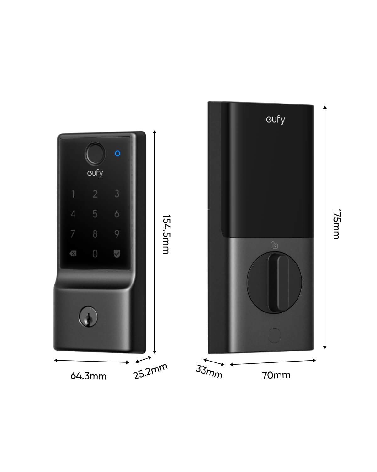 eufy Security Smart Lock C34, Keyless Entry Door Lock with Apple Home Ecosystem, Built-in Wi-Fi Deadbolt for Front Door or Back, Supports Matter, Alexa, Google Home, SmartThings