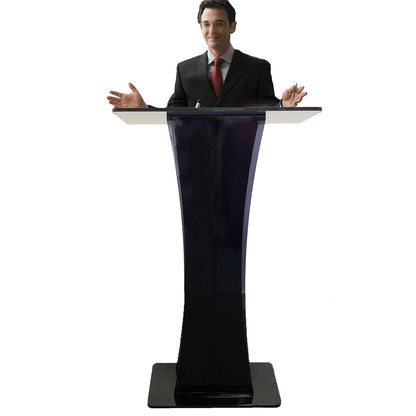 BTZHY Lectern Podium Stand, Acrylic Pulpit Transparent Podium Church Wedding Podium School Stage Host Business Office Furniture Conference Display Stand