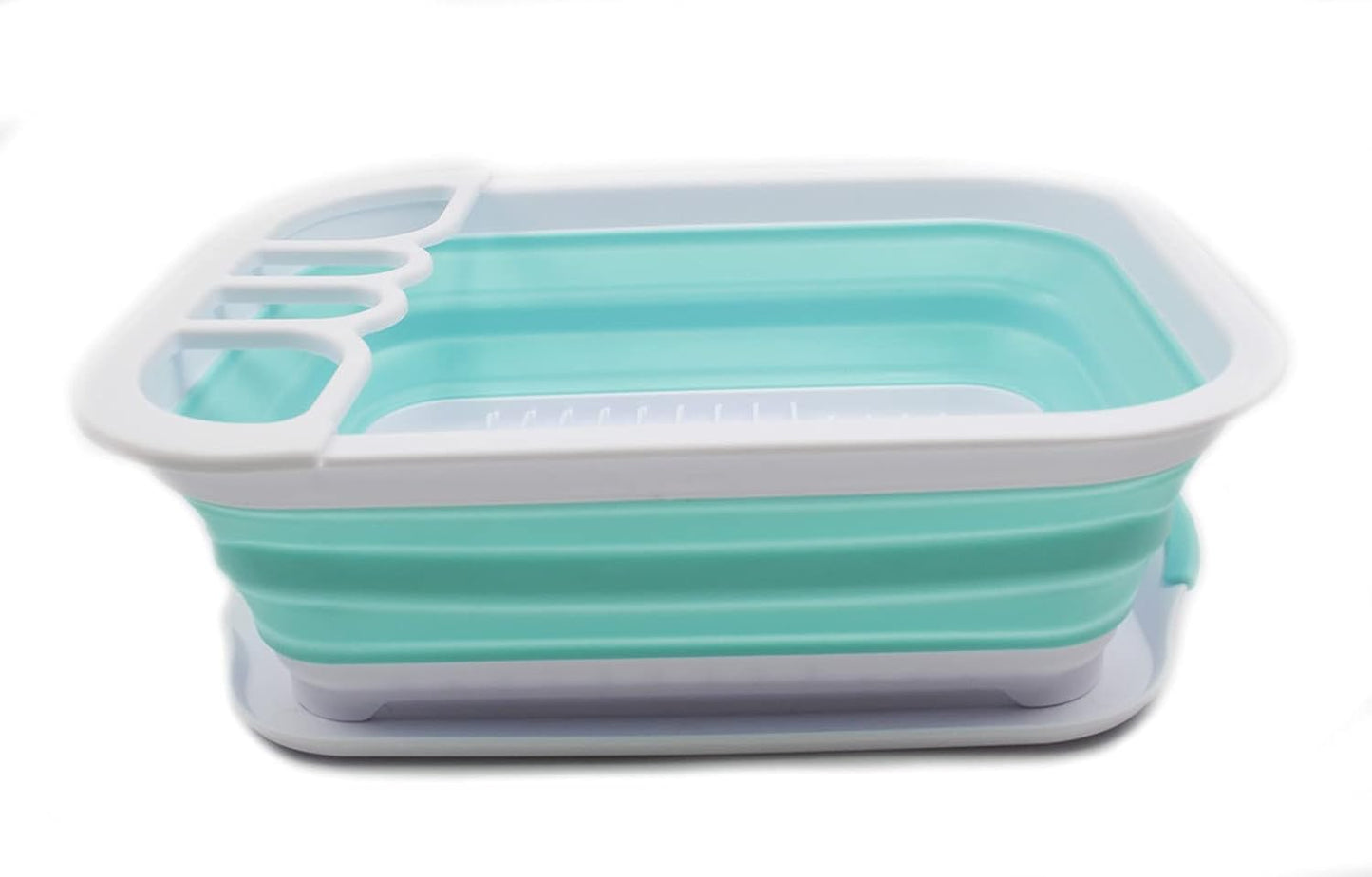SAMMART 7.5L (2 Gallon) Collapsible Plastic Dish Drainer with Drainer Board, Foldable Drying Rack Set, Space Saving