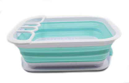 SAMMART 7.5L (2 Gallon) Collapsible Plastic Dish Drainer with Drainer Board, Foldable Drying Rack Set, Space Saving