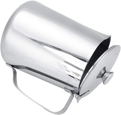 Stainless Steel Milk Frothing Pitcher with Lid for Latte Coffee Art, 1500ML, for Office Kitchen with Handle