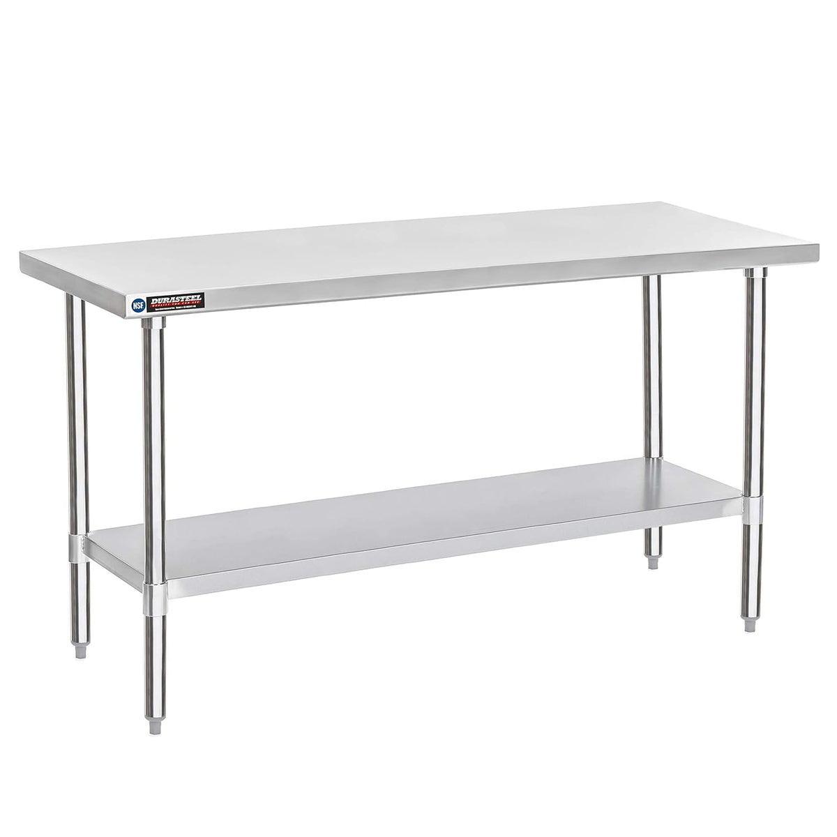 DuraSteel 30x72 Stainless Steel Work Table - NSF Commercial Prep Metal Table - Outdoor Pizza Oven Stand w/Under Shelf - Kitchen Island Laundry Utility Garage Microwave Stand Large Rolling Storage Cart