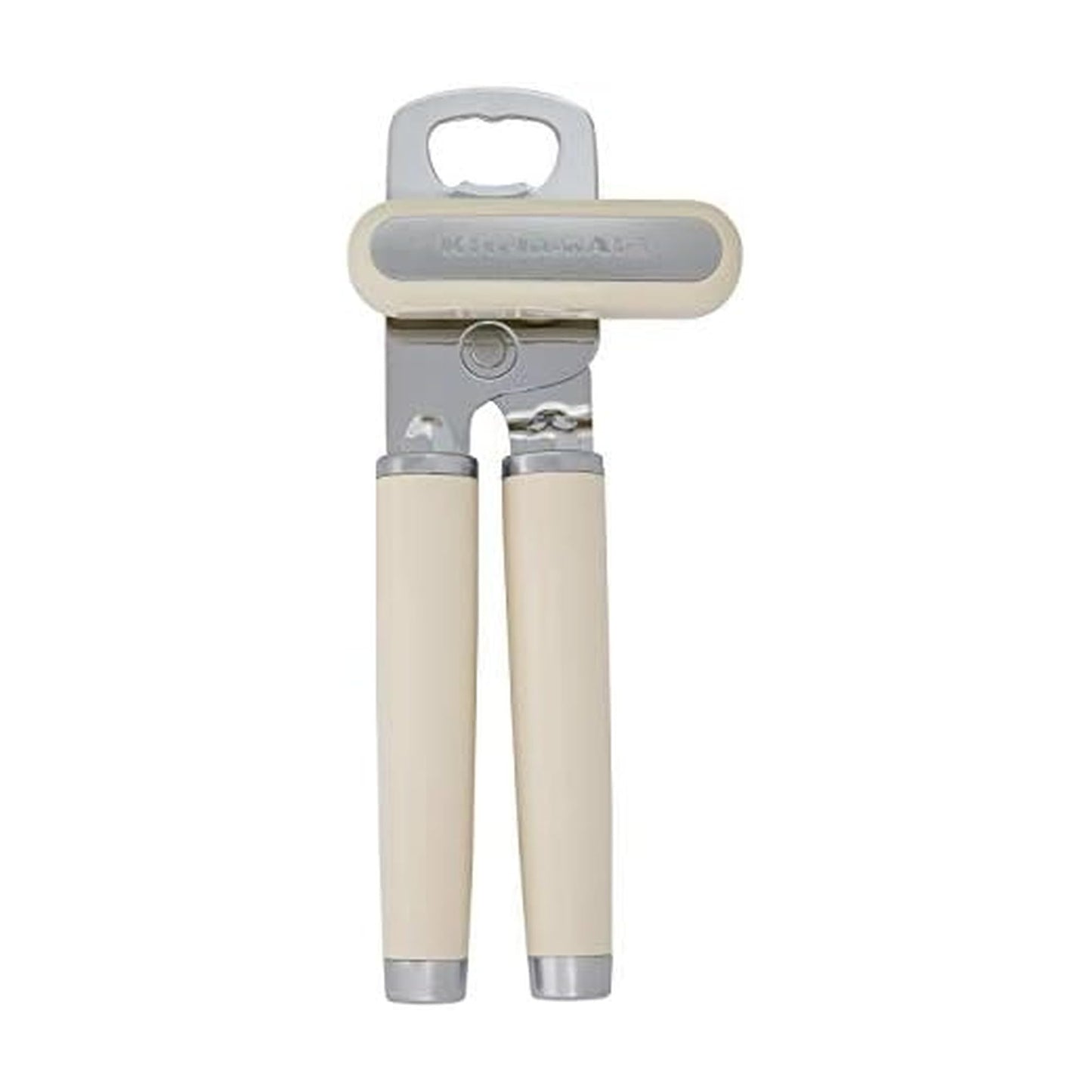 KitchenAid Classic Multifunction Can Opener and Bottle Opener Easy to Use, Razor Sharp Stainless Steel Cutting Wheel, Soft Ergonomic Handles, Almond Cream
