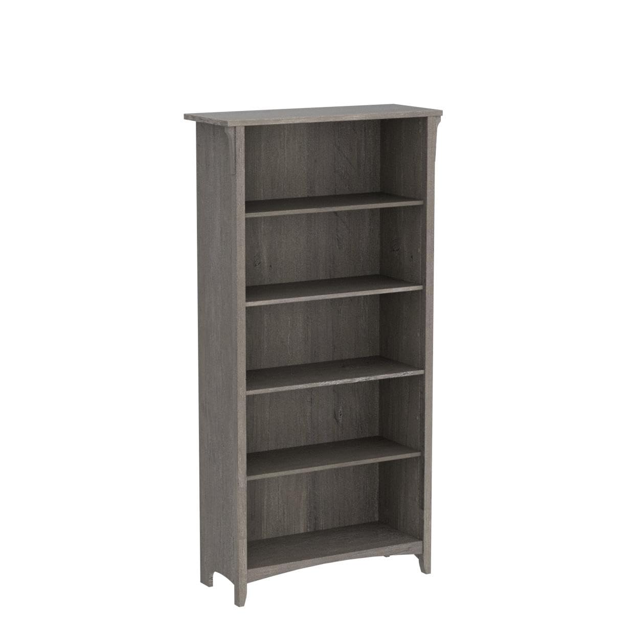 Bush Home Salinas Tall 5 Shelf Bookcase - Set of 2 in Driftwood Gray, Vertical Office Storage, Bookshelves for Home Workspace, Multi-Purpose Shelving Units