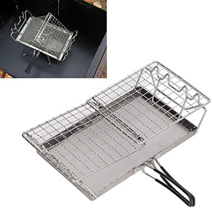 Camping Toaster - 22x15x3 cm, Stovetop Toaster, Wearable Stainless Steel for Hiking, Stable Structure