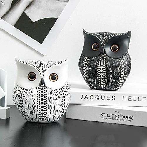 Owl Decor Sculpture for Home, Office, Bookshelf, TV Stand, Minimalist Resin Animal Crafts Gift for Friends, Family