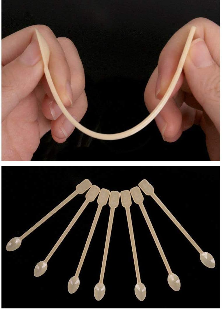 500 Pcs Disposable Plastic Coffee Tea Stirrer Spoon, Mini Stir Swizzle Sticks, Beige