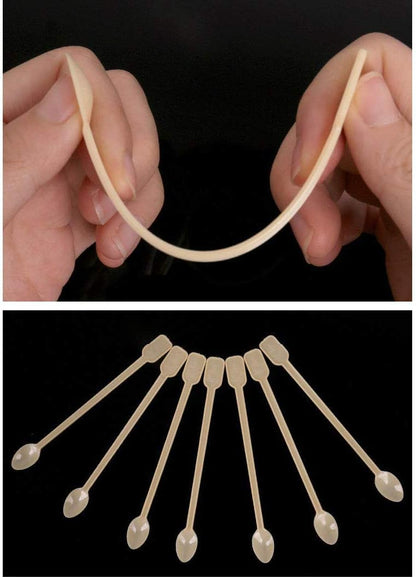 500 Pcs Disposable Plastic Coffee Tea Stirrer Spoon, Mini Stir Swizzle Sticks, Beige