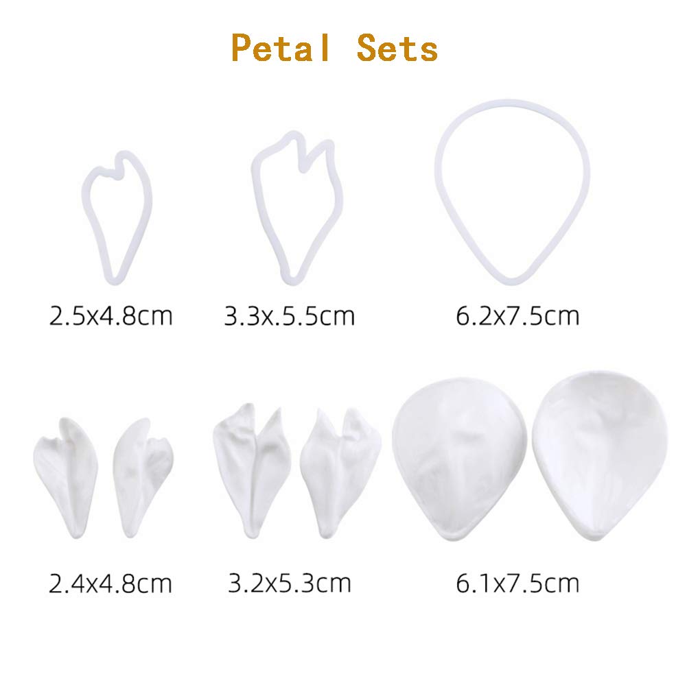 Professional Flower Fondant Mold Set, Reusable Silicone Cake Decorating Tools for Baking & Sugar Craft (Peony Flower)