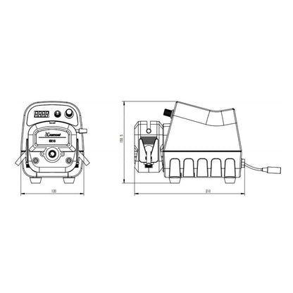 Kamoer DIP1500 Peristaltic Pump 24V 1500ml/min High Flow Intelligent Variable Speed 0.1-400rpm Liquid Dosing Pump 3 Rotors LED Screen RS485 7.9mm x 11.1mm (IDxOD)
