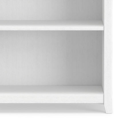 SIMPLIHOME Amherst Bookcase - 70 inch Tall 5-Shelf Solid Wood Bookshelf in White, Transitional Storage for Living Room, Study Room or Office with Adjustable Shelves and Tapered Legs