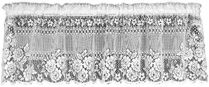 Heritage Lace Victorian Rose Valance, 60-Inch Wide by 16-Inch Drop, Ecru