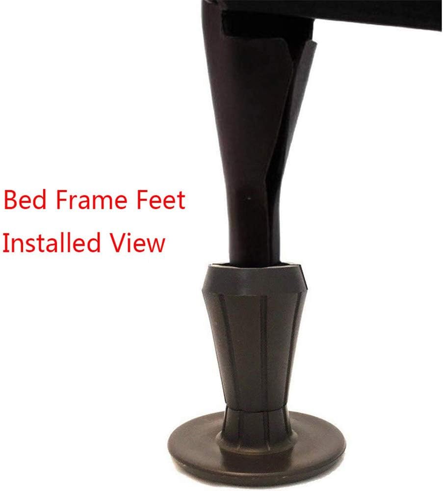 CAFORO Replacement Bed Frame Feet, 2-Piece Steel Stem Plastic Glide Legs to Replace Wheels (Set of 4)