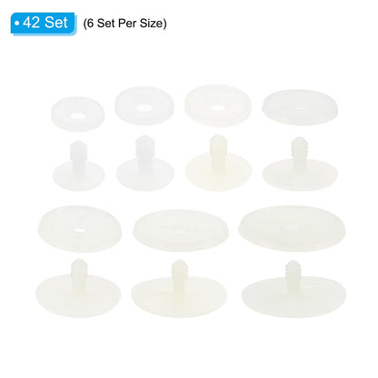 PATIKIL 15, 20, 25, 30, 35, 40, 45mm Doll Joints, 42 Set Plastic Removable Animal Joints Connector Engage Bolt for Bear Limbs Making Head Joints DIY Crafts