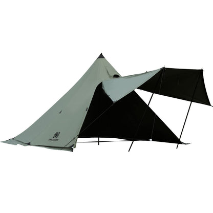 OneTigris Northgaze Canvas Hot Tent with Stove Jack, Wind-Proof Flame-Retardant, Durable 4 Season Camping Pyramid Teepee Tent for 2-4 Person (OD Green)