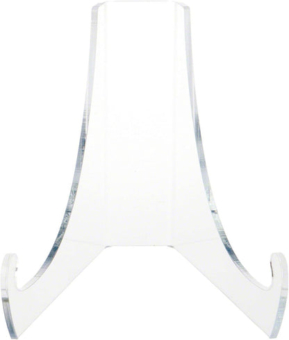 Plymor 2 Pack Clear Acrylic Flat Back Easel with Extra Deep Support Ledges, 6" H x 6.375" W x 7.5" D
