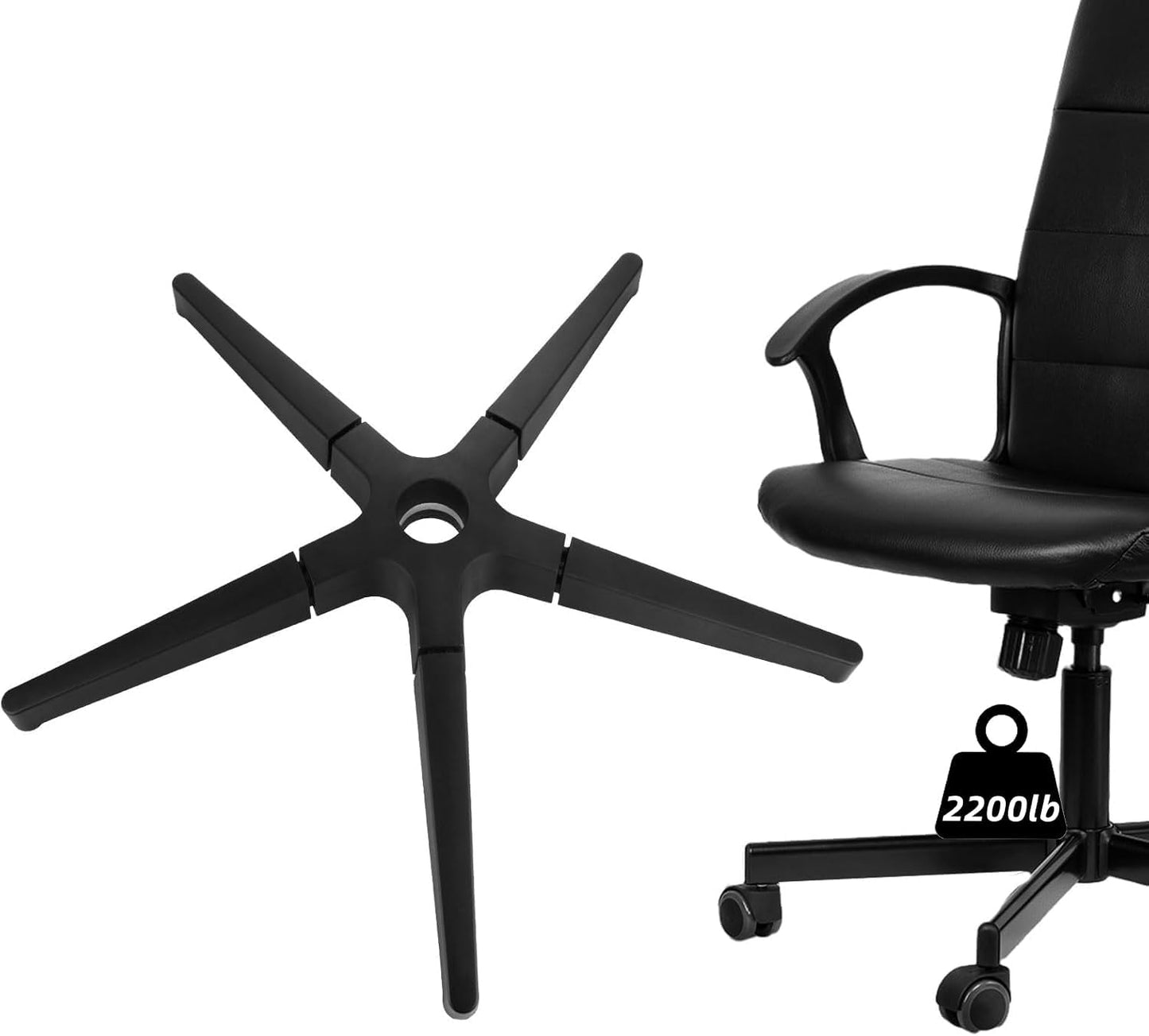 2200 lbs, 28 Inch Office Chair Base Replacement Parts Heavy Duty, Bear Capacity Desk Chair Base Replacement Metal