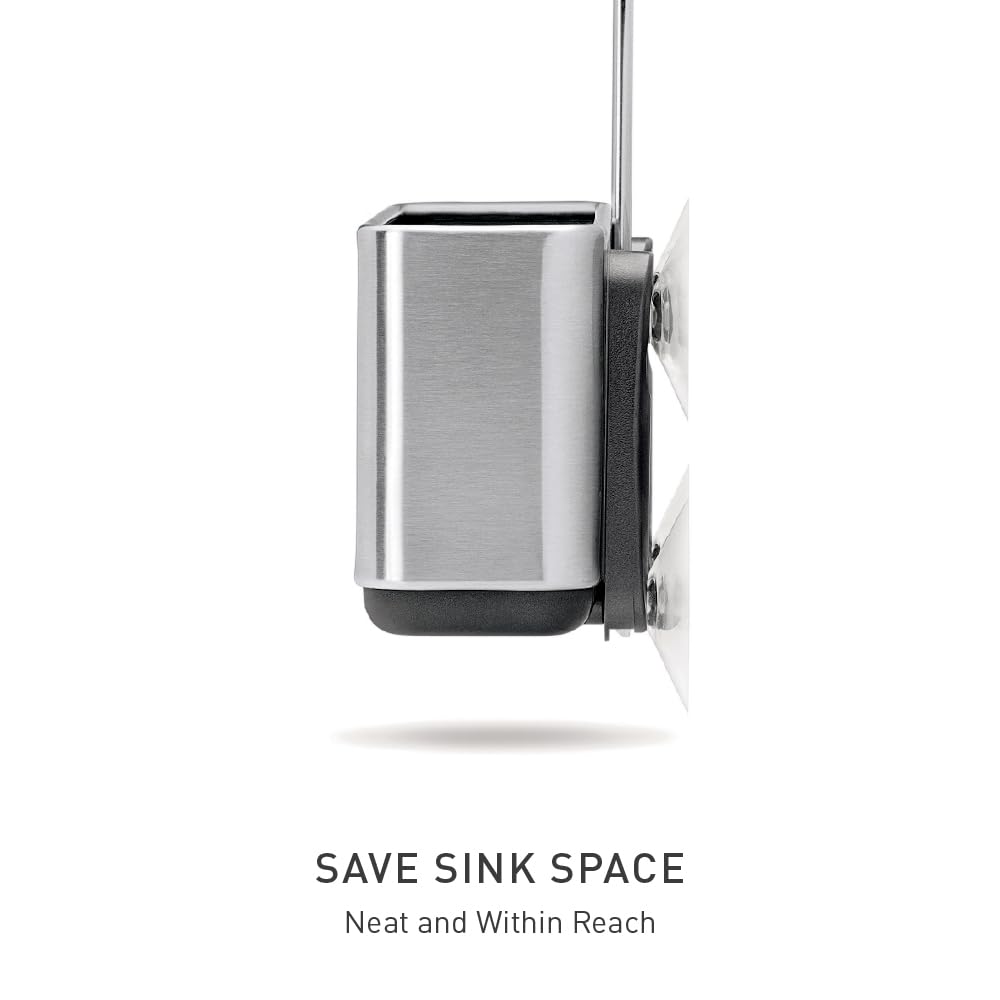 simplehuman Slim Sink Caddy Sponge Holder, Brushed Stainless Steel, Silver