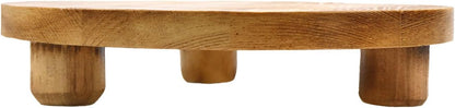 Wooden Plant Stands, 10 Inch Diameter Round Wooden Risers, Pedestal Stools for Plants