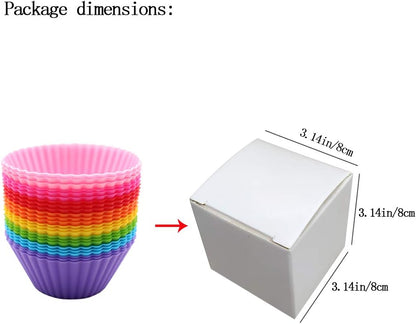 Reusable Silicone Cake Mold 24PCS, Small Baking Cup Truffle Cake Pan Set, 8 Colors Non-Stick