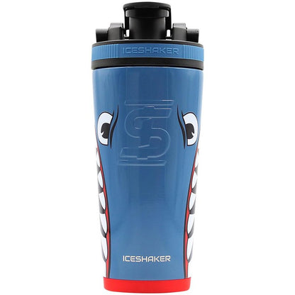 Ice Shaker Stainless Steel Shaker Bottle | 26oz, Blue Bomber | Stays Cold for 30+ Hours | Insulated Cup with Twist-on Agitator | Odor-Free Shaker Cup for Protein Shakes, Water, Smoothies, Cocktails